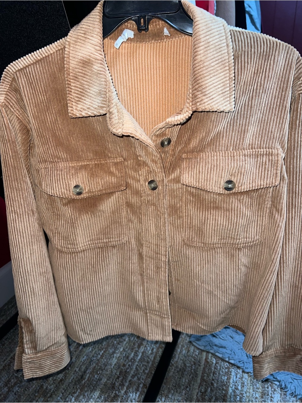 Maurices Tan Corduroy Button-Front Jacket
